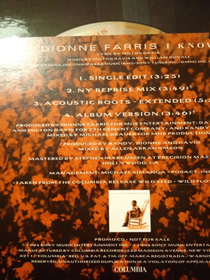 Dionne Farris I Know single used