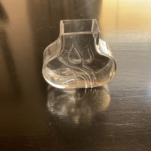 Vintage Kosta Boda mini crystal vase by Bertil Vallien, 1970s