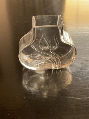 Vintage Kosta Boda mini crystal vase by Bertil Vallien, 1970s