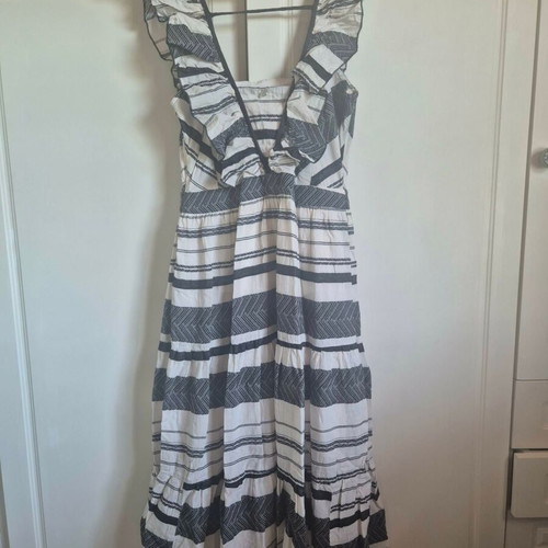 A.L.E. maxi dress beige-black cotton size L like new