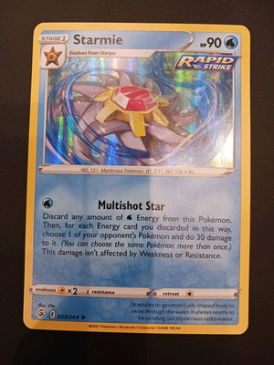 Starmie Holo Pokemon card new