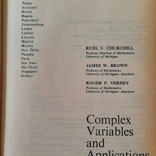 Complex Variables and Applications book used