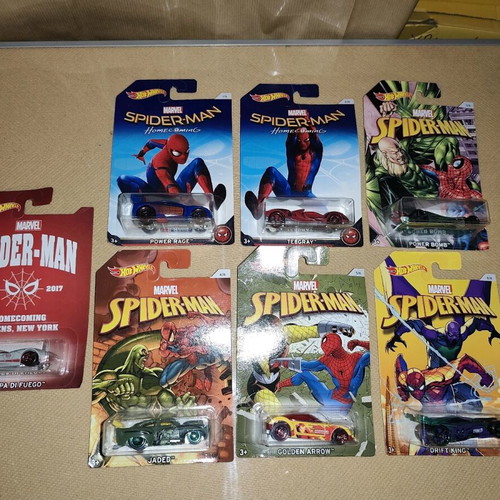 Hot Wheels Spiderman Homecoming set of 7 cars new