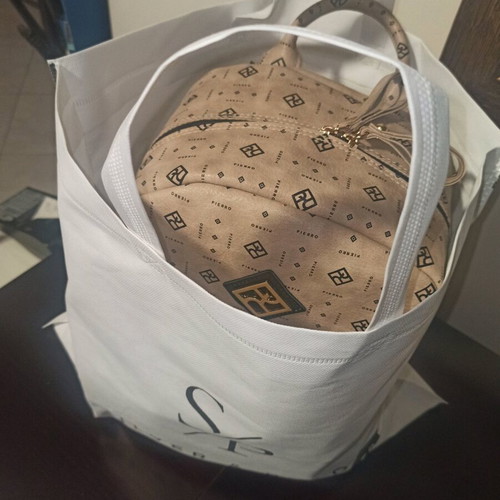 Pierro large backpack like new, beige and black