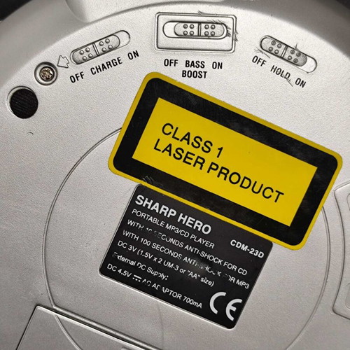 Sharp Hero CDM-23D portable MP3/CD player, vintage
