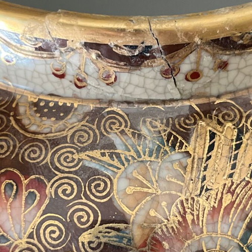 Handmade vase used with small repaired breaks