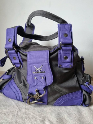 Τσάντα Sansibar χειρός, μωβ, σαν καινούργια