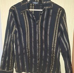Kanellis Collection striped black gold shirt size S like new