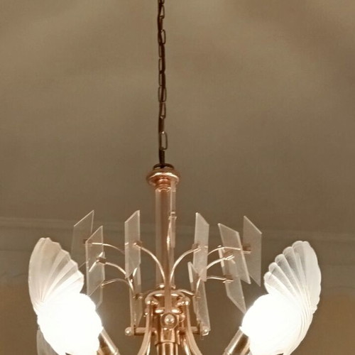 Vintage ceiling lights used, set of two, quadruple and triple