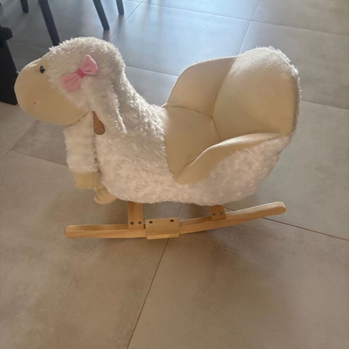 Kikka Boo rocking sheep with wooden base used, suitable from 12 months