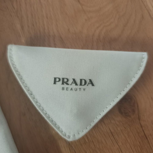 Prada Beauty accessory set new, turquoise fabric pouch with mirror