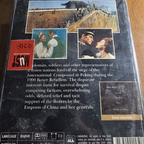 55 Days at Peking DVD used, classic war epic with subtitles