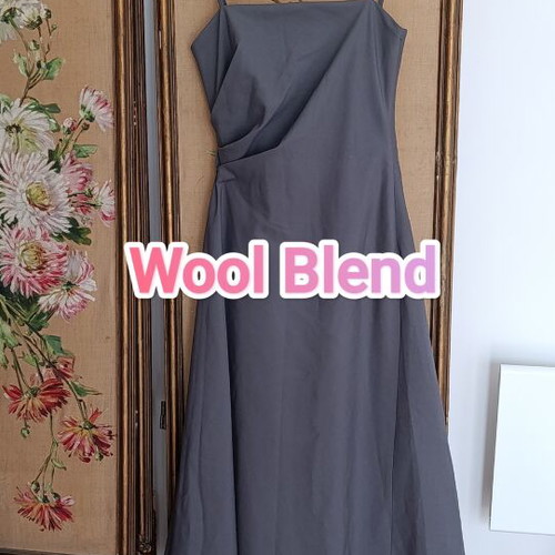 Zara ZW Collection Limited Edition Wool Blend Maxi Dress, Small, Slate Grey
