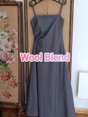 Zara ZW Collection Limited Edition Wool Blend Maxi Dress, Small, Slate Grey