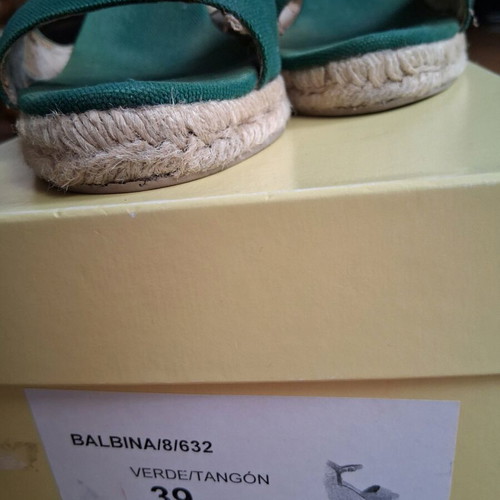 Castaner wedge espadrille sandals used, green, size 39
