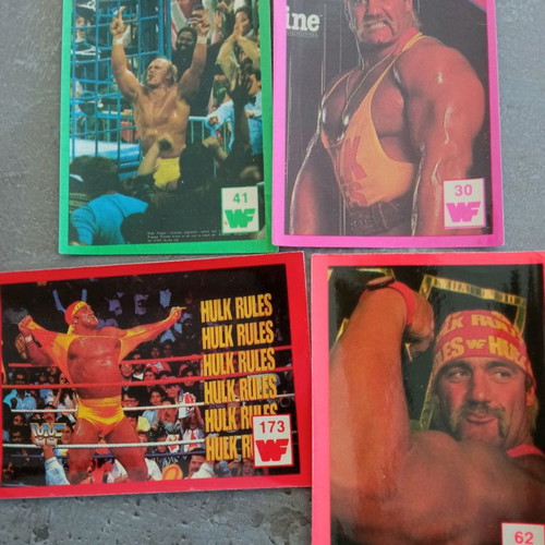 World Wrestling stickers used, 1980s decade, set of 16