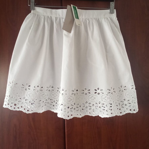 Benetton skirt white, new, size 3XL for girls 13-14 years