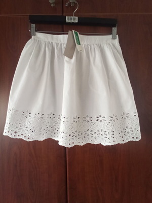 Benetton skirt white, new, size 3XL for girls 13-14 years