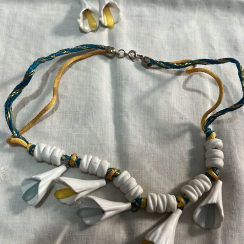 Necklace and earrings set handmade, used, multicolor