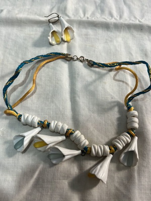 Necklace and earrings set handmade, used, multicolor