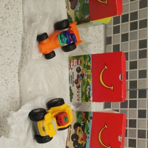 McDonald's MrMen Little Miss toy set of 4 new with boxes and stickers