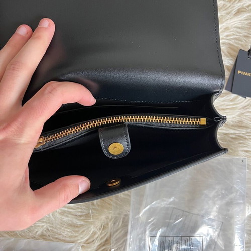 Pinko crossbody bag new black with gold details