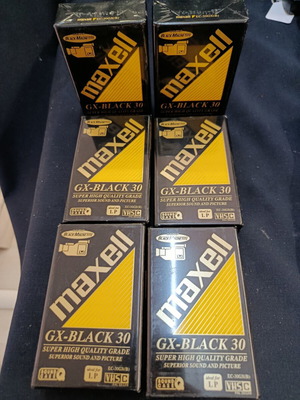 Κασέτες κάμερας Maxell GX-black 30 καινούργιες, λοτ 6