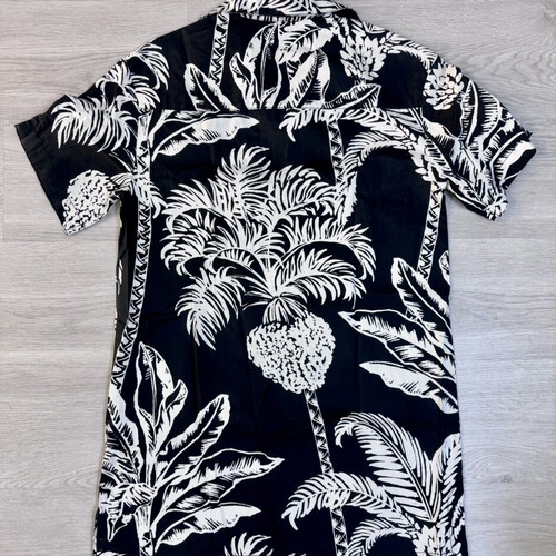 H&M women's mini dress tropical print black and white size S like new