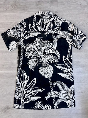 H&M women's mini dress tropical print black and white size S like new