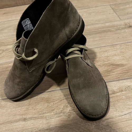 Men's suede leather casual boots beige like new, size 43 Italian