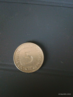 5 Mark coin used from 1983 in very good condition