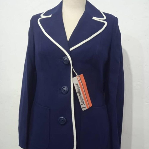 Vintage wool winter jacket 70s blue, new, DIAMANTIDIS