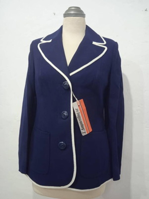 Vintage wool winter jacket 70s blue, new, DIAMANTIDIS