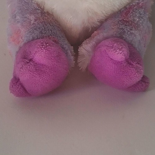 Bauer plush owl used, mobile phone holder 18 cm