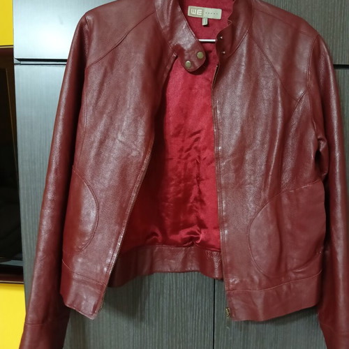 Leather jacket WE WOMEN used, size M 38-40, red