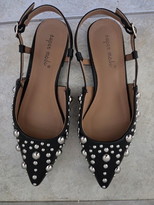 Super Mode women's slingback ballerinas like new, black, size 36