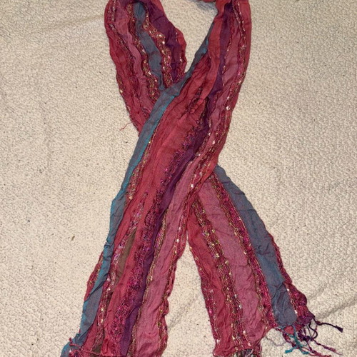 Fuchsia multicolor scarf with rhinestones like new