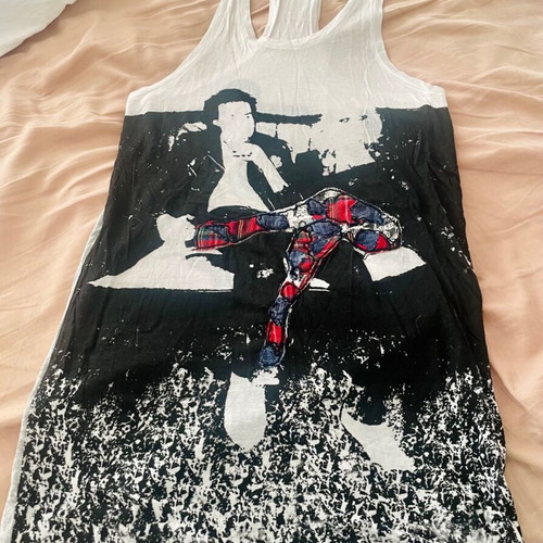 Elvis & Jesus dress Small like new with patchwork details