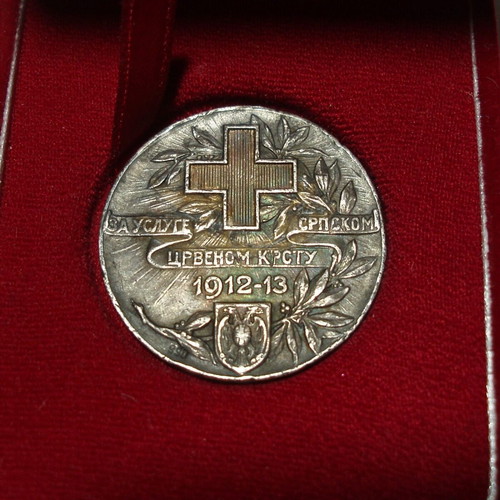 Serbia Red Cross Silver Medal 1912-13 used