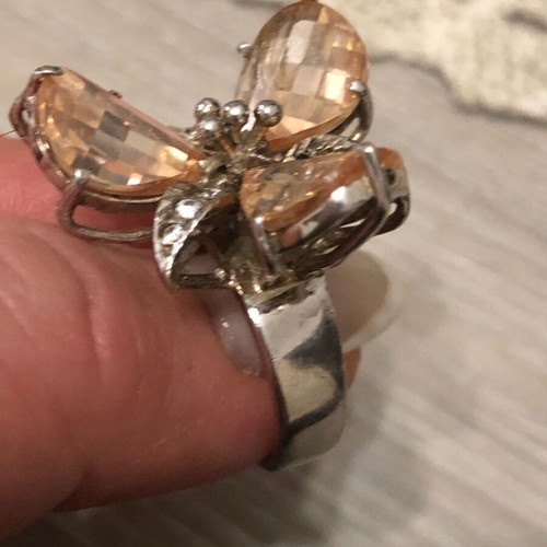 Silver 925 ring used with semi-precious stones, size 57