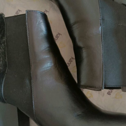 Kanna ankle boots new with silver detail, leather and fur