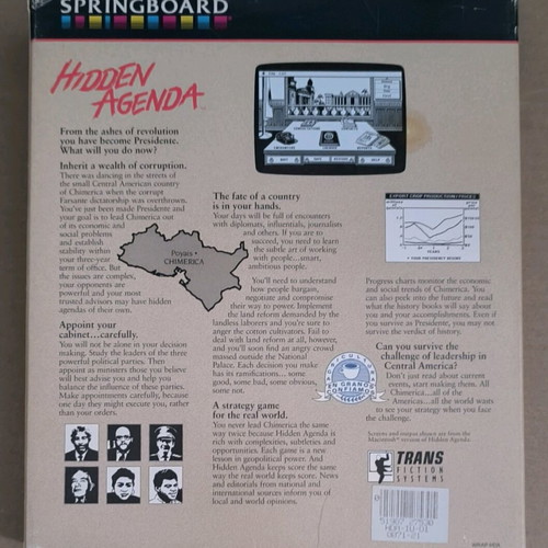 Hidden Agenda PC disks 3.5" Big Box like new