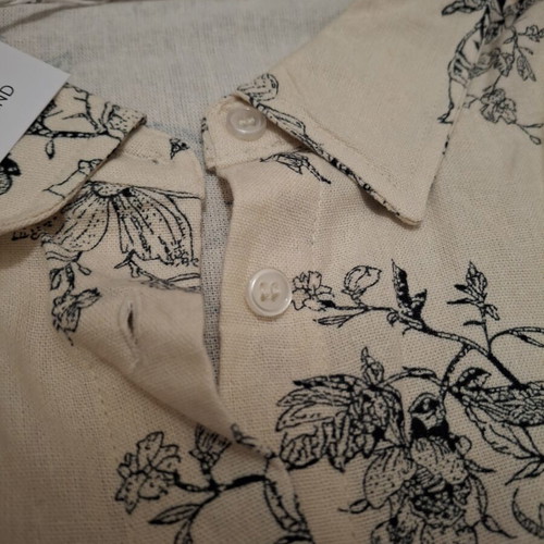 Sinsay Floral Shirt linen blend XXL new with tags