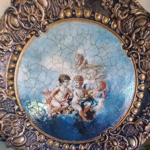 Decorative tray handmade from MDF 30 cm