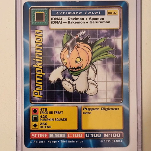 Digimon Bandai 1999 collectible cards used, set of 7