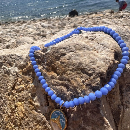Handmade jewelry in blue color