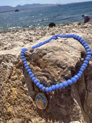 Handmade jewelry in blue color