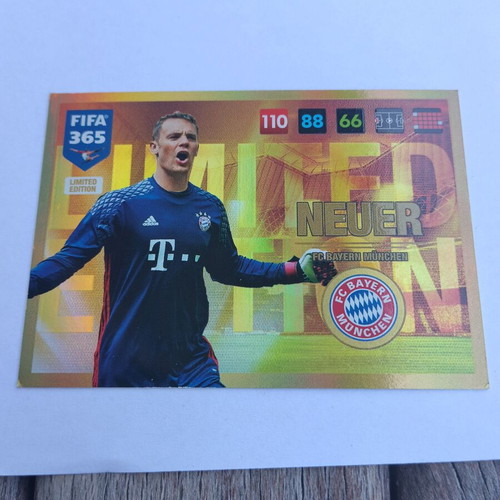 Panini FIFA 365 2017 Limited Edition Neuer Card in Excellent Condition