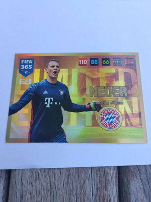 Panini FIFA 365 2017 limited edition κάρτα Neuer σε άριστη κατάσταση