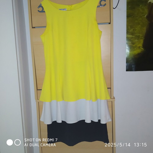 Makis Tselios dress like new, size M, black and yellow